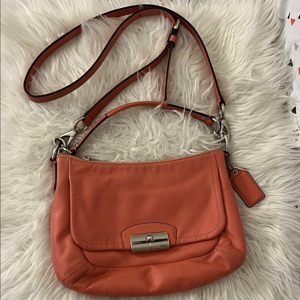 Coach Tangerine Leather Shoulder Bag